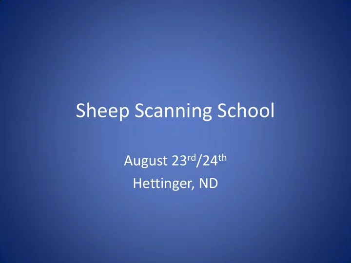 sheep scanning school