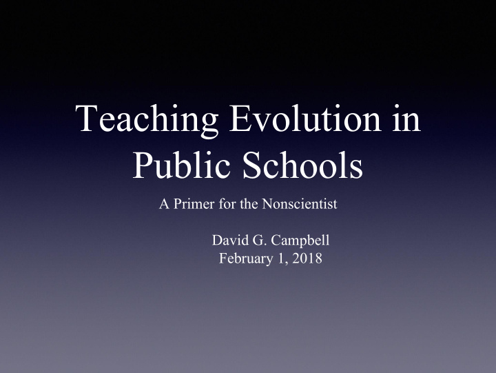 teaching evolution in