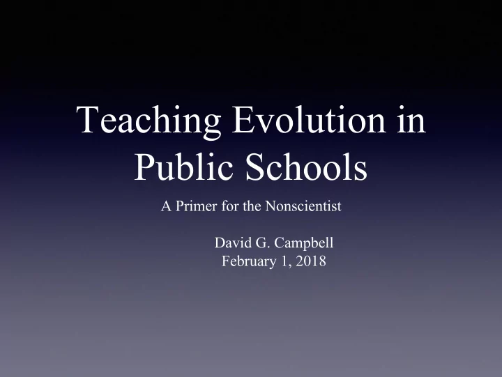 teaching evolution in