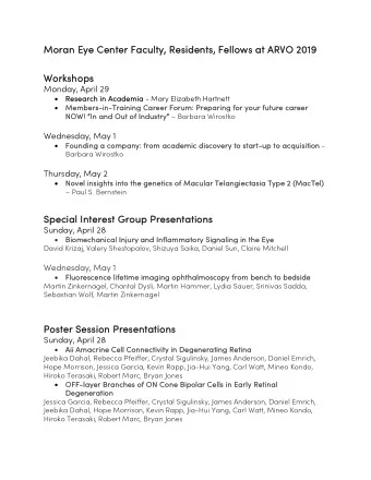 Mor  oran E  n Eye C  e Cen  enter  er F  Facu  culty, Res  Resident  ents, F  Fel  ellow  ows at