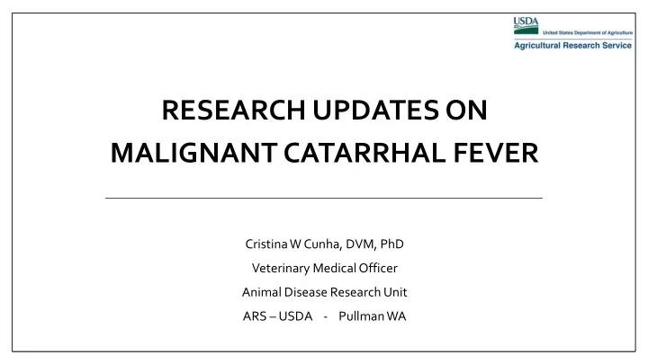 research updates on