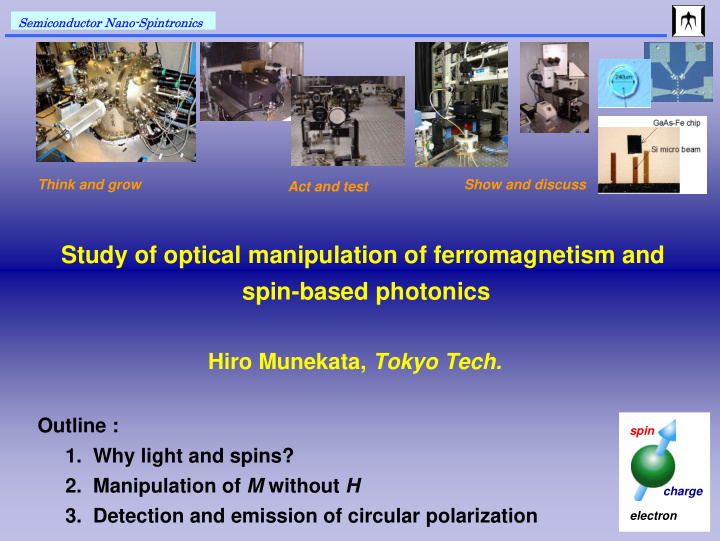 study of optical manipulation of ferromagnetism and spin