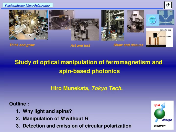 study of optical manipulation of ferromagnetism and spin