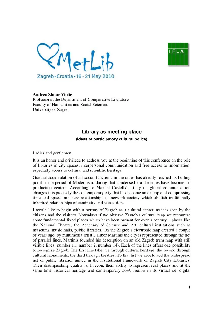 library as meeting place
