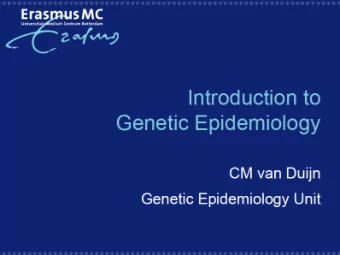 Fernando Rivadeneira  Genetic Laboratory  Association testing   Compare the allele distribution