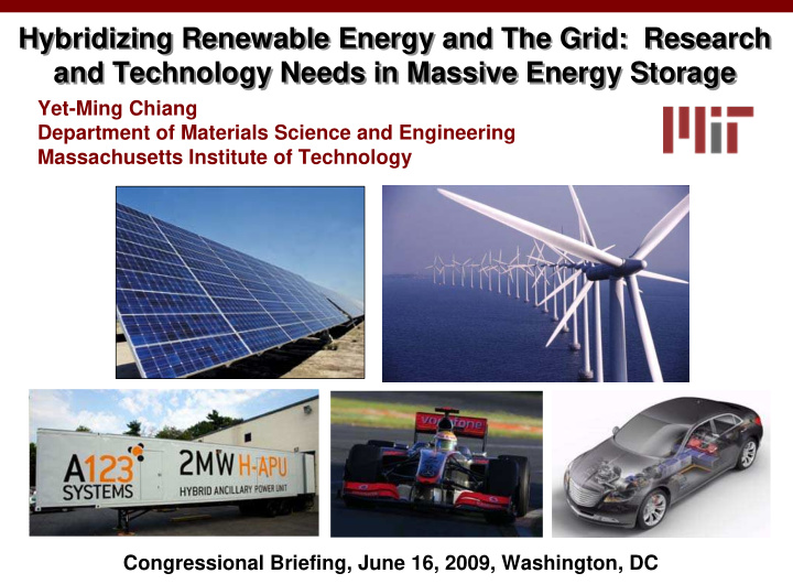 hybridizing renewable energy and the grid research