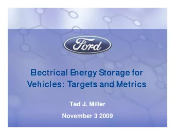 E  E  E  E  lectrical E  lectrical E  lectrical E  lectrical E  nergy Storage for  nergy Storage