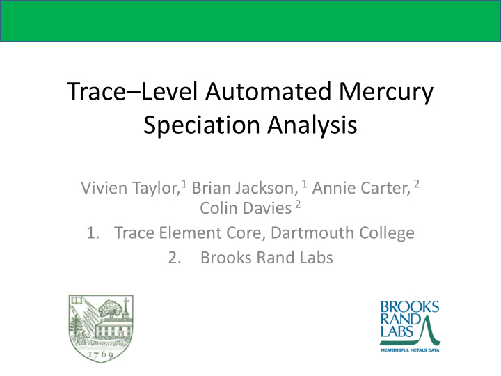 trace level automated mercury speciation analysis