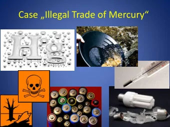 Case Illegal Trade of Mercury  Core Business  2 CEOs : Mr. B. and K. merged their
