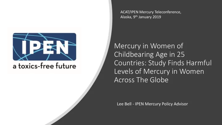 mercury in women of