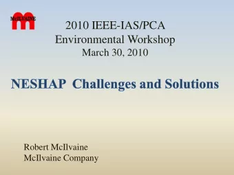 2010 IEEE-IAS/PCA  Environmental Workshop  March 30, 2010  Robert McIlvaine  McIlvaine Company