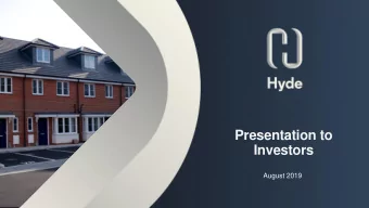 Presentation to  Investors  August 2019  Agenda  1. Overview  2. Financial results  3. Treasury,