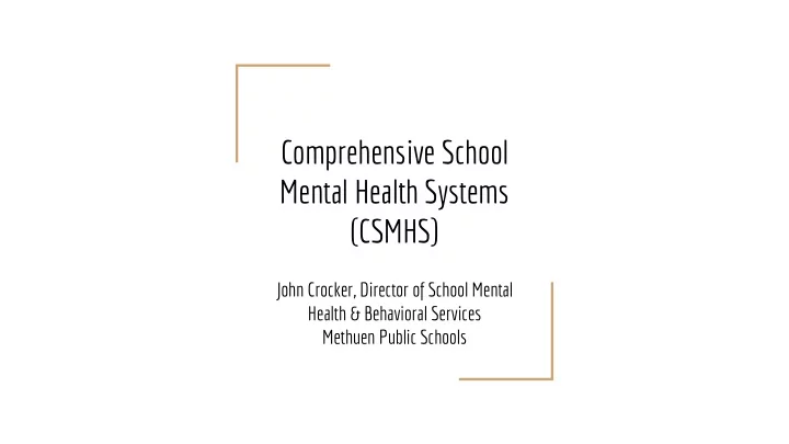 mental health systems