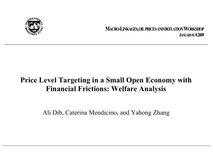 price level targeting in a small open economy with