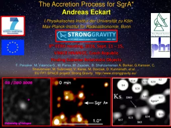 The Accretion Process for SgrA* Andreas Eckart  I.Physikalisches Institut der Universitt zu Kln