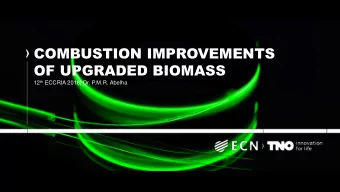 COMBUSTION IMPROVEMENTS  OF UPGRADED BIOMASS 12 th ECCRIA 2018| Dr. P.M.R. Abelha  SCOPE OF THE