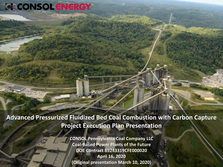 advanced pressurized fluidized bed coal combustion with