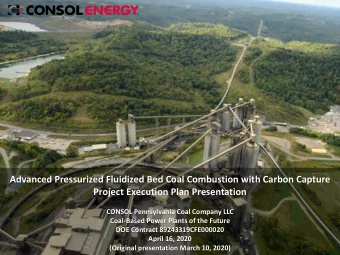 Advanced Pressurized Fluidized Bed Coal Combustion with Carbon Capture  Project Execution Plan