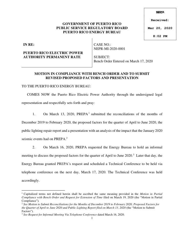 government of puerto rico public service regulatory board