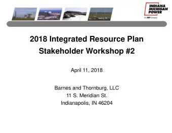 April 11, 2018  Barnes and Thornburg, LLC  11 S. Meridian St.  Indianapolis, IN 46204  TO ACCESS