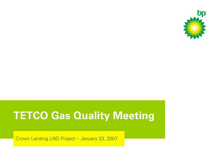 tetco gas quality meeting