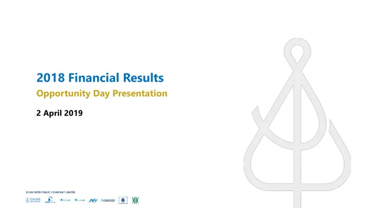 2018 financial results