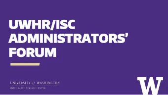 UWHR/I  WHR/ISC  SC  ADMINISTRATORS  FOR  ORUM  AGE  GENDA  DA &gt; Labor Relations Update