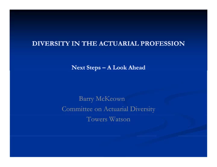 barry mckeown barry mckeown committee on actuarial