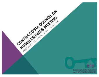 AGENDA  1.  Welcome/Introductions  7.  Health Care for the  Homeless Update  2.  2016 Action Plan