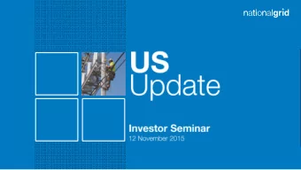 US  Update  Investor Seminar  12 November 2015  Cautionary statement  This presentation contains