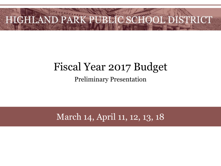 fiscal year 2017 budget