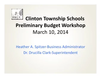 Clinton  Township  Schools   Preliminary  Budget