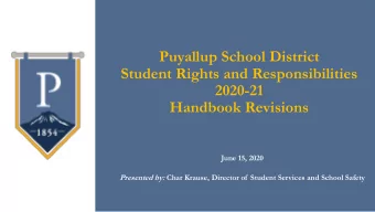 Student Rights and Responsibilities  2020-21  Handbook Revisions  June 15, 2020  Presented by: Char