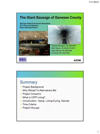 Summary  Project Background  Why Rehab? &amp; Alternatives Bid  Project Concerns  What