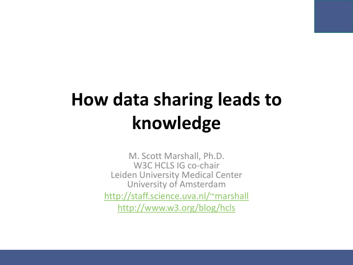 how data sharing leads to knowledge