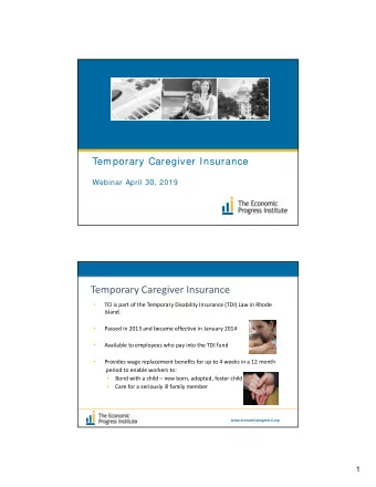 Temporary Caregiver Insurance   TCI is part of the Temporary Disability Insurance (TDI) Law in