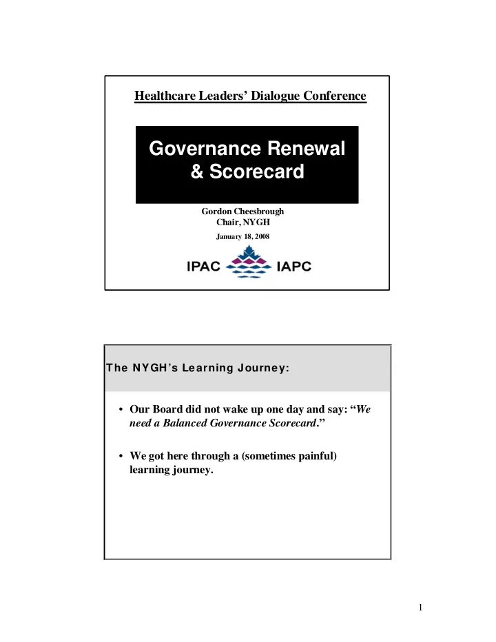 governance renewal