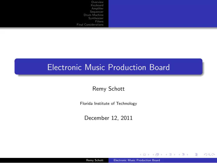 electronic music production board