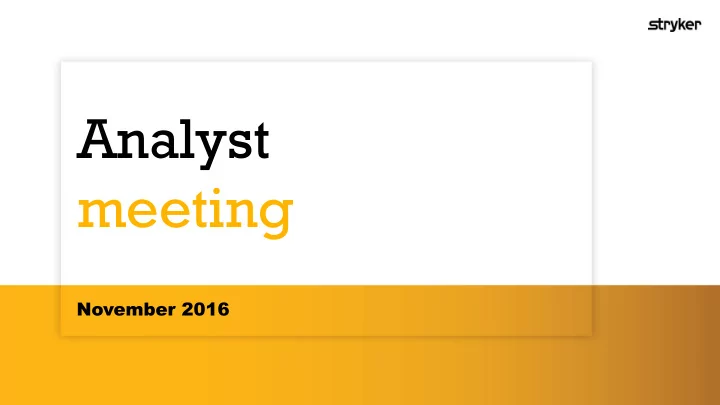 analyst meeting