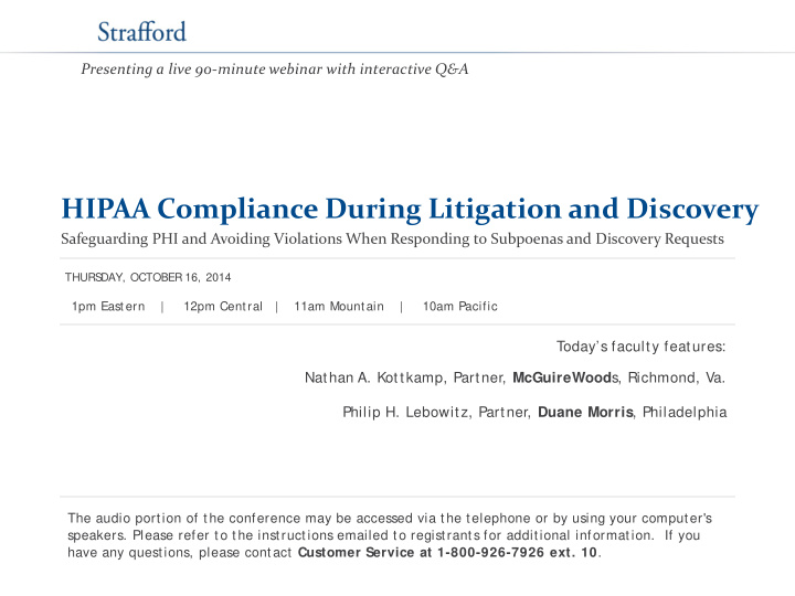 hipaa compliance during litigation and discovery