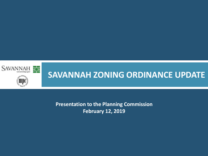 savannah zoning ordinance update