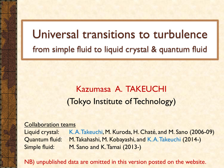 universal transitions to turbulence