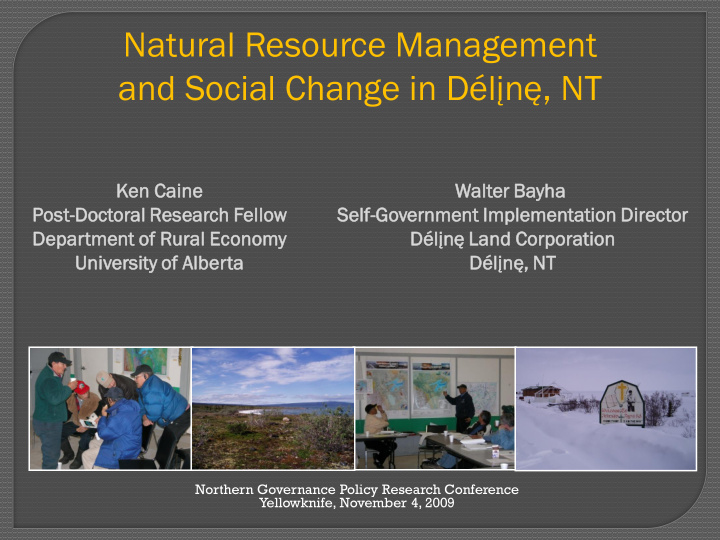 natural resource management and social change in d l n nt