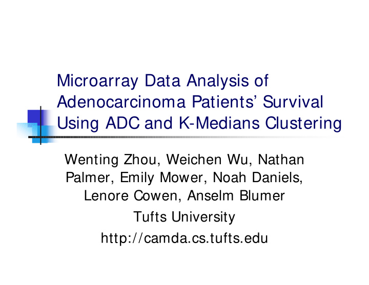 microarray data analysis of adenocarcinoma patients