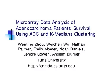Microarray Data Analysis of  Adenocarcinoma Patients Survival  Using ADC and K-Medians
