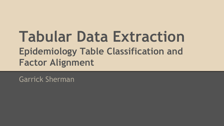 tabular data extraction