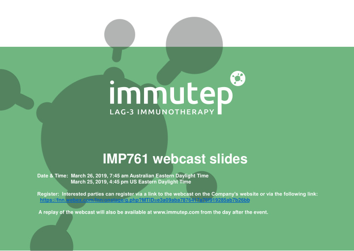imp761 webcast slides