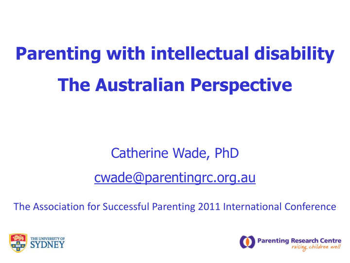 parenting with intellectual disability the australian