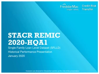 2020-HQA1  Single-Family Loan Level Dataset (SFLLD)  Historical Performance Presentation  January