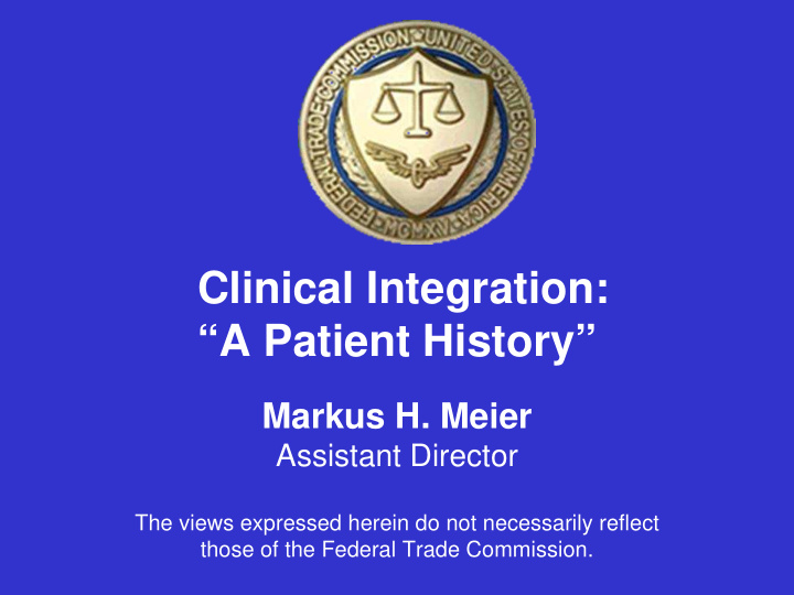 clinical integration a patient history